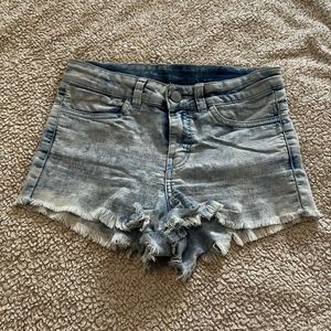 High Waist Light Wash Denim Shorts